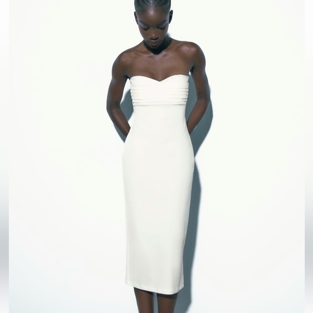 Zara strapless midi dress